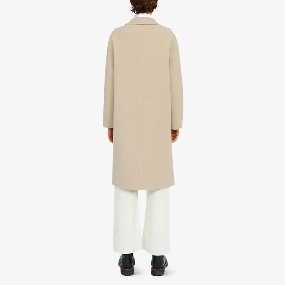 ⛄️CLAUDIE PIERLOT double-breasted patch pocket long wool blend coat NWOT - Picture 5 of 15